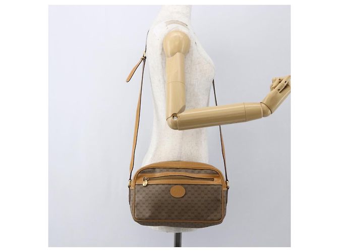 Gucci Borsa a spalla Micro GG Supreme in PVC Beige Oro Auth 158407 D'oro - vista 24
