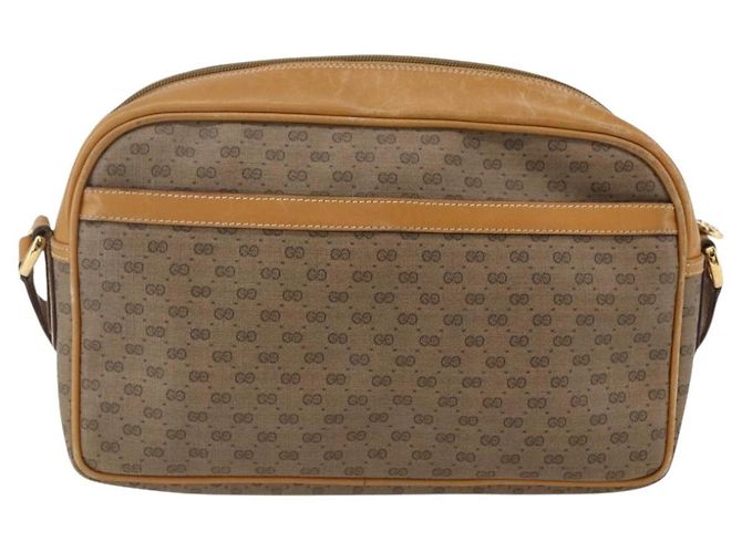 Gucci Borsa a spalla Micro GG Supreme in PVC Beige Oro Auth 158407 D'oro - vista 3