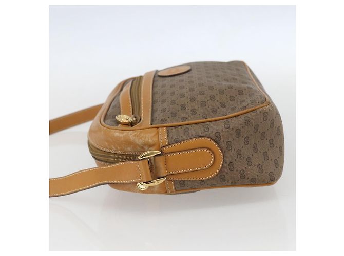 Gucci Borsa a spalla Micro GG Supreme in PVC Beige Oro Auth 158407 D'oro - vista 4