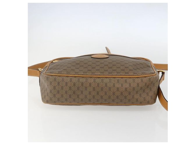 Gucci Borsa a spalla Micro GG Supreme in PVC Beige Oro Auth 158407 D'oro - vista 9