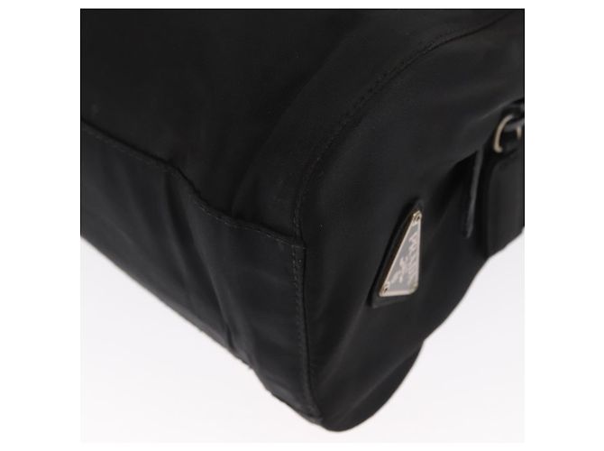 PRADA Borsa a mano in nylon nero argento Auth ka1143 - vista 16