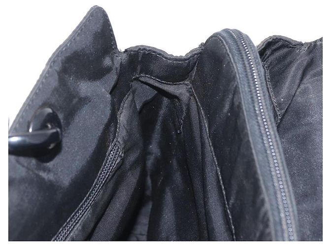 PRADA Borsa a mano in nylon nero argento Auth ka1143 - vista 18