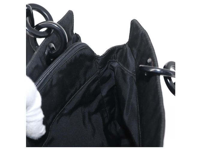PRADA Borsa a mano in nylon nero argento Auth ka1143 - vista 22