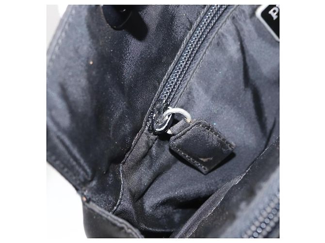 PRADA Borsa a mano in nylon nero argento Auth ka1143 - vista 23