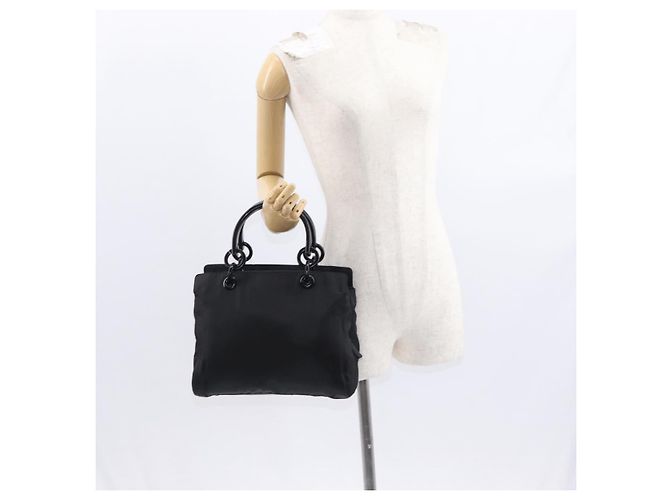 PRADA Borsa a mano in nylon nero argento Auth ka1143 - vista 26