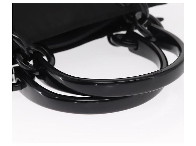 PRADA Borsa a mano in nylon nero argento Auth ka1143 - vista 7