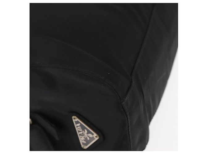 PRADA Borsa a mano in nylon nero argento Auth ka1143 - vista 9