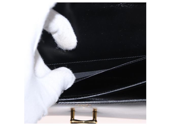 Hermès HERMES Borsa a Spalla Dolly Pelle Nera Oro Auth fm4990 Nero D'oro - vista 21