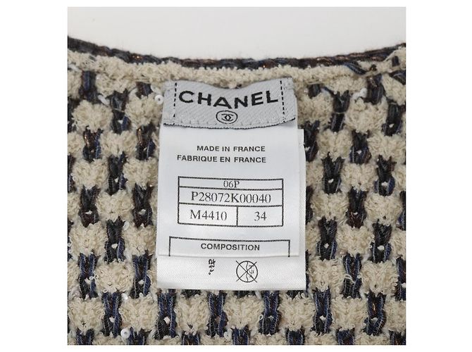 CHANEL Completo Tweed Multicolore Senza Collo CC Auth 159499SAM - vista 11