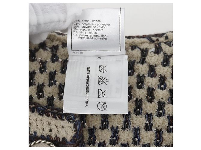 CHANEL Completo Tweed Multicolore Senza Collo CC Auth 159499SAM - vista 12