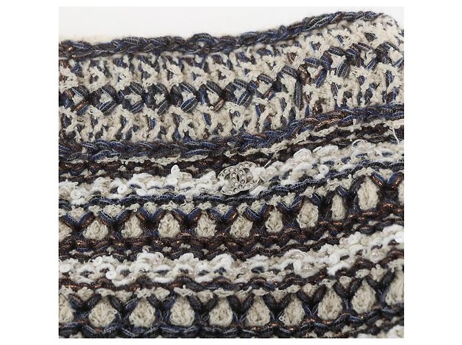 CHANEL Completo Tweed Multicolore Senza Collo CC Auth 159499SAM - vista 19