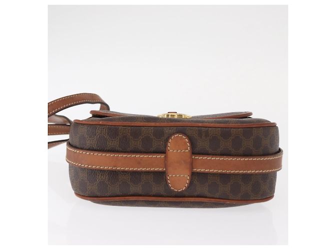 Céline Bolsa de Ombro em Lona Macadam CELINE em Couro PVC Marrom Dourado Auth BA9074 - vista 5
