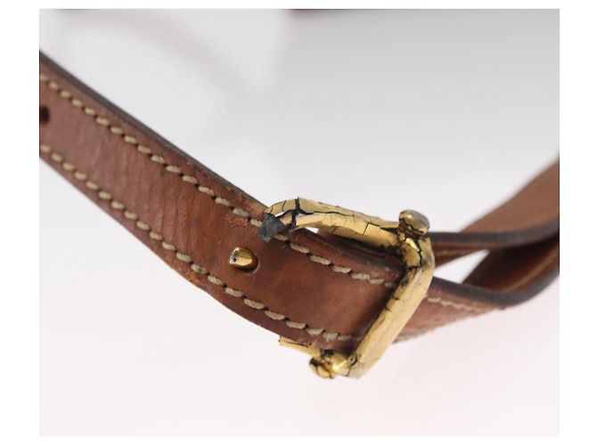 Céline Bolsa de Ombro em Lona Macadam CELINE em Couro PVC Marrom Dourado Auth BA9074 - vista 8