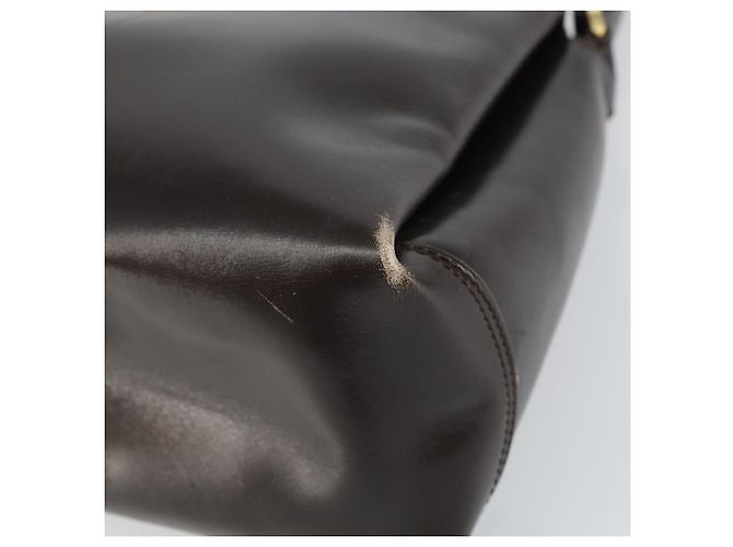 Borsa a mano GUCCI in pelle marrone scuro con oro 000 406 1080 Auth ep12502 D'oro - vista 10