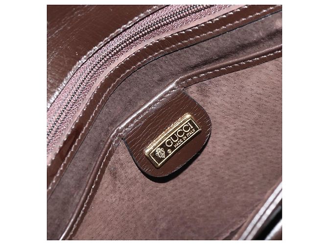 Borsa a mano GUCCI in pelle marrone scuro con oro 000 406 1080 Auth ep12502 D'oro - vista 15