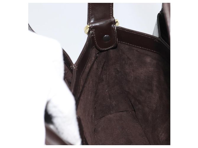 Borsa a mano GUCCI in pelle marrone scuro con oro 000 406 1080 Auth ep12502 D'oro - vista 17
