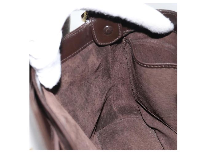 Borsa a mano GUCCI in pelle marrone scuro con oro 000 406 1080 Auth ep12502 D'oro - vista 18