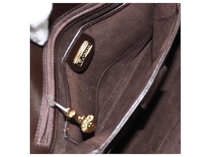 Borsa a mano GUCCI in pelle marrone scuro con oro 000 406 1080 Auth ep12502 D'oro - vista 19