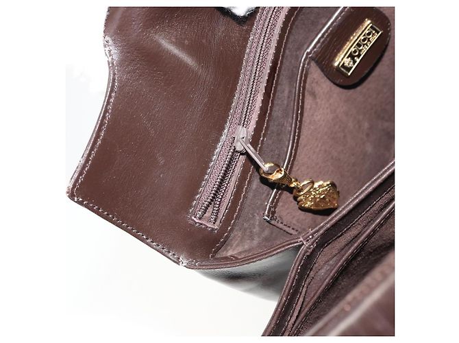 Borsa a mano GUCCI in pelle marrone scuro con oro 000 406 1080 Auth ep12502 D'oro - vista 20