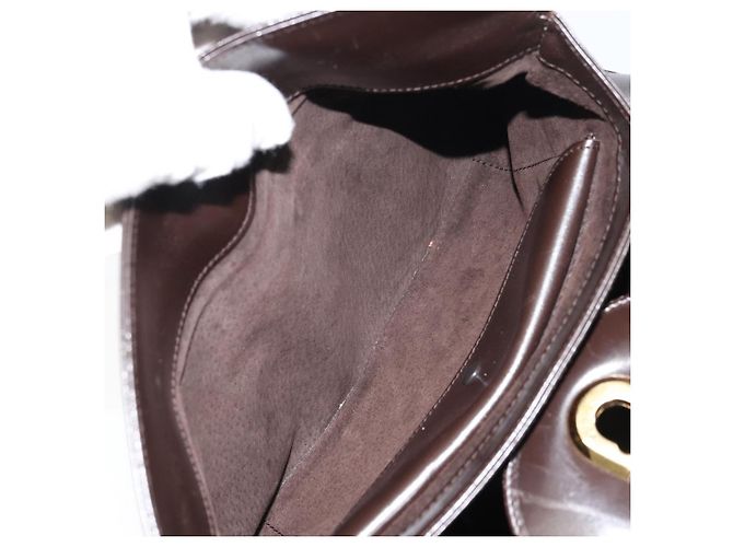 Borsa a mano GUCCI in pelle marrone scuro con oro 000 406 1080 Auth ep12502 D'oro - vista 22