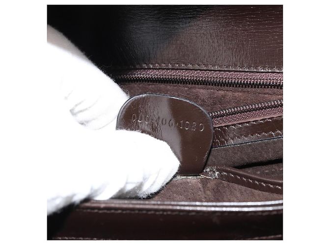 Borsa a mano GUCCI in pelle marrone scuro con oro 000 406 1080 Auth ep12502 D'oro - vista 23