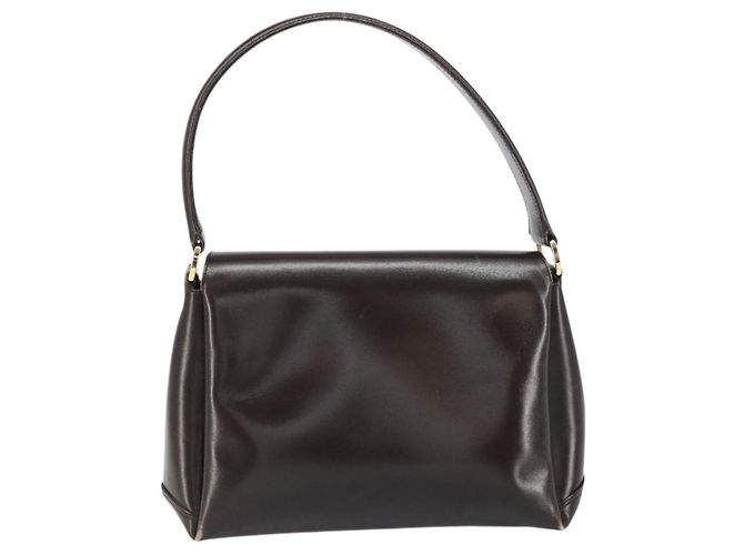 Borsa a mano GUCCI in pelle marrone scuro con oro 000 406 1080 Auth ep12502 D'oro - vista 3
