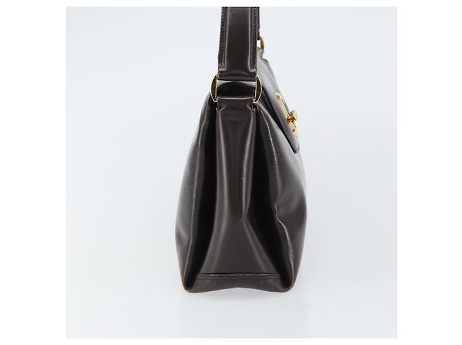Borsa a mano GUCCI in pelle marrone scuro con oro 000 406 1080 Auth ep12502 D'oro - vista 4