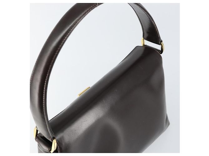 Borsa a mano GUCCI in pelle marrone scuro con oro 000 406 1080 Auth ep12502 D'oro - vista 6