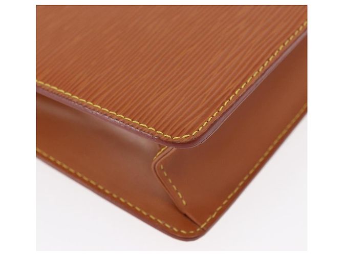 LOUIS VUITTON Pochette Masculina Epi Bolsa Marrom Zipangu Dourado M52528 LV Auth bs32026 - vista 14