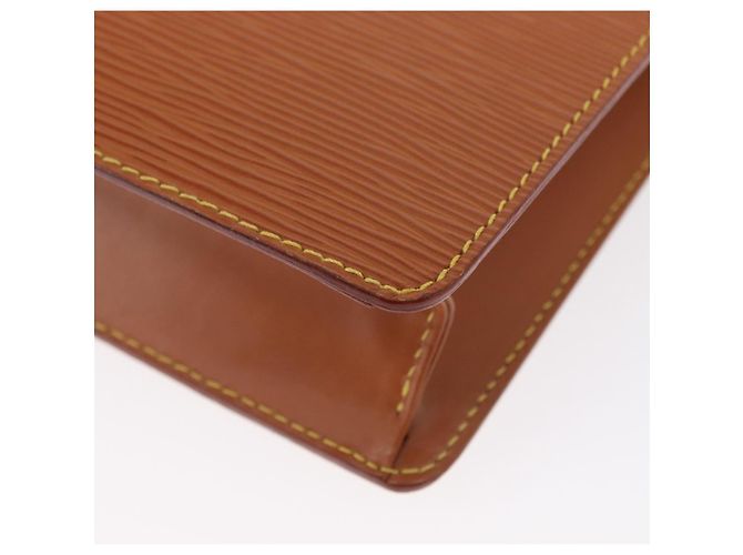 LOUIS VUITTON Pochette Masculina Epi Bolsa Marrom Zipangu Dourado M52528 LV Auth bs32026 - vista 17