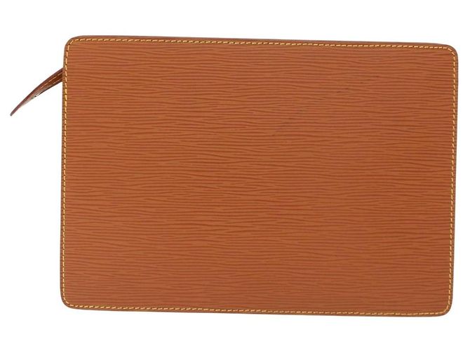 LOUIS VUITTON Pochette Masculina Epi Bolsa Marrom Zipangu Dourado M52528 LV Auth bs32026 - vista 2
