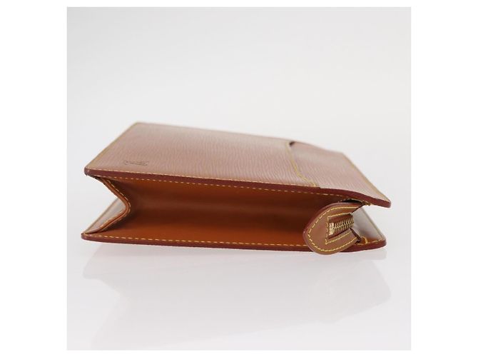 LOUIS VUITTON Pochette Masculina Epi Bolsa Marrom Zipangu Dourado M52528 LV Auth bs32026 - vista 3