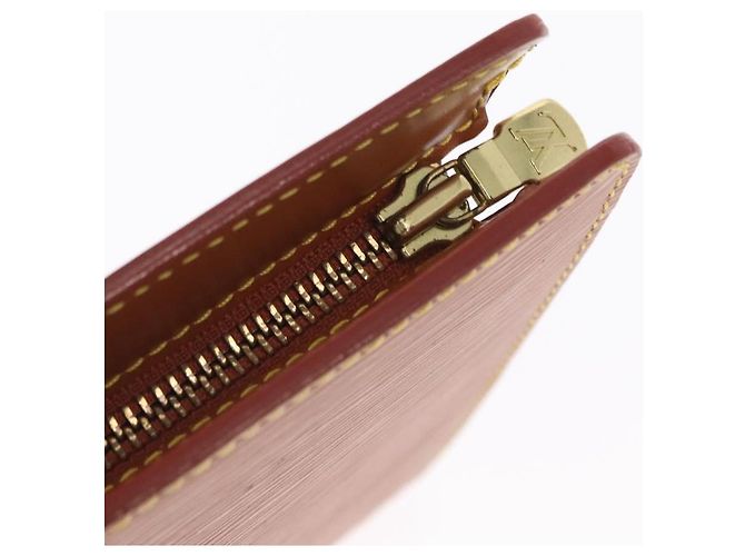 LOUIS VUITTON Pochette Masculina Epi Bolsa Marrom Zipangu Dourado M52528 LV Auth bs32026 - vista 8