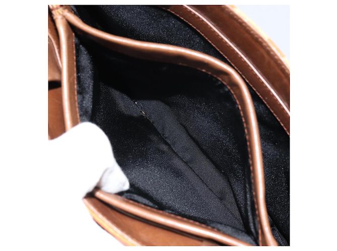 Bulgari Borsa Tote BVLGARI in nylon e pelle arancione dorato Auth bs32037 D'oro - vista 22