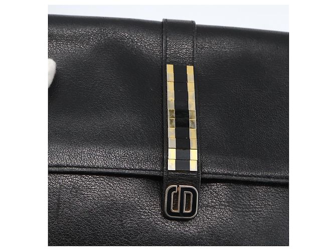 Borsa a Spalla Christian Dior in Pelle Nera e Oro Auth bs31902 Nero D'oro - vista 14