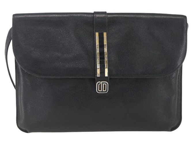 Borsa a Spalla Christian Dior in Pelle Nera e Oro Auth bs31902 Nero D'oro - vista 2