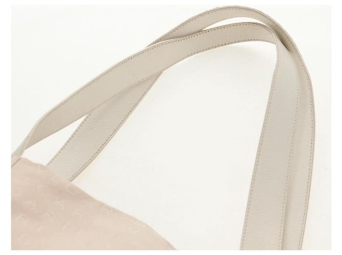 Bulgari Borsa Tote BVLGARI Logo Mania in tela e pelle beige argento Auth 158698 - vista 14