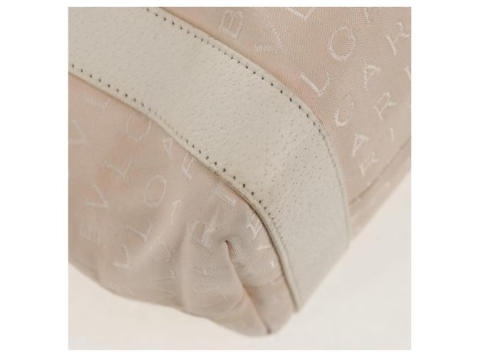 Bulgari Borsa Tote BVLGARI Logo Mania in tela e pelle beige argento Auth 158698 - vista 9