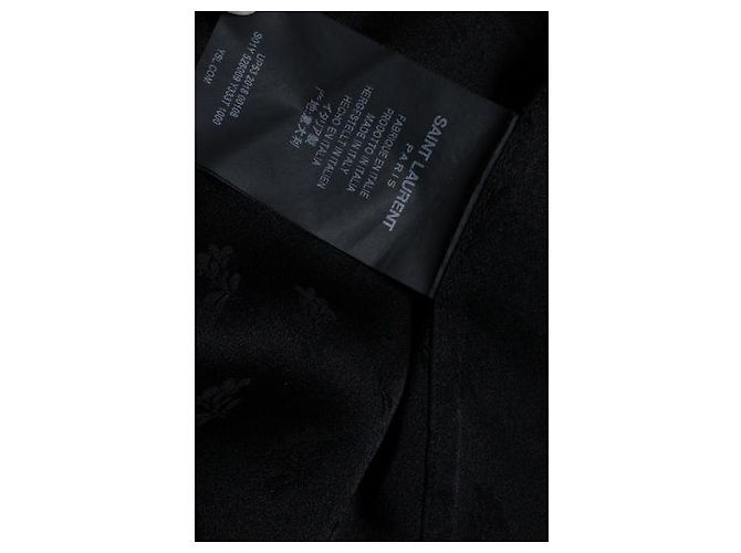 Camisa negra Saint Laurent con estampado de hojas Negro - vista 6