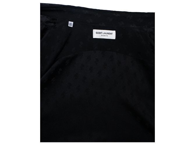Camisa negra Saint Laurent con estampado de hojas Negro - vista 7