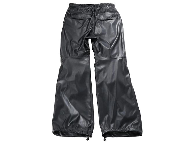 DIESEL Oversized Cargo Coated Fabric Trousers in Black p-MARTY-LTH, Size 48 IT - view 2