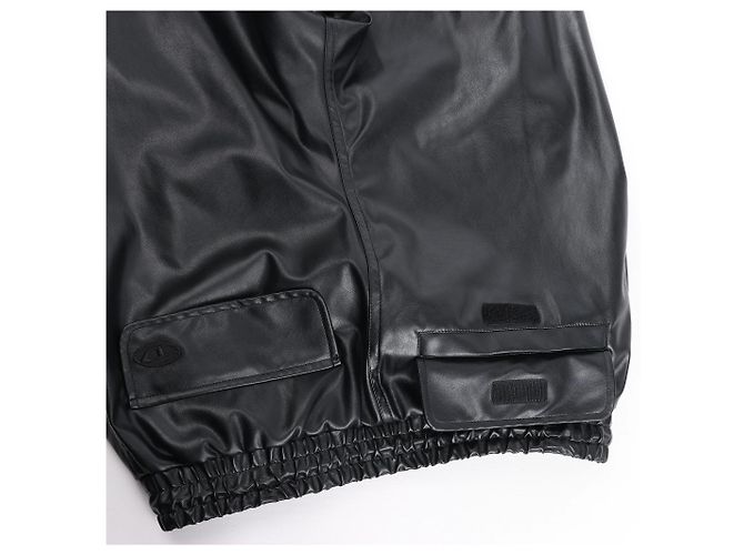 DIESEL Oversized Cargo Coated Fabric Trousers in Black p-MARTY-LTH, Size 48 IT - view 4
