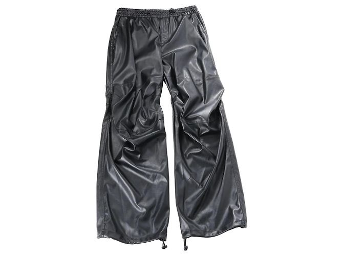 DIESEL Oversized Cargo Coated Fabric Trousers in Black p-MARTY-LTH, Size 48 IT - view 6