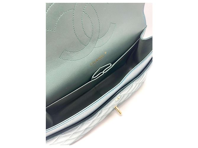 Borsa Chanel Jumbo Timeless/ Classica a doppio flap in pelle caviar trapuntata verde Verde scuro - vista 5