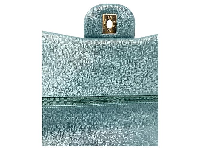 Borsa Chanel Jumbo Timeless/ Classica a doppio flap in pelle caviar trapuntata verde Verde scuro - vista 7