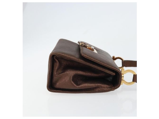 Borsa a Spalla Gancini in Pelle Salvatore Ferragamo D'oro - vista 3