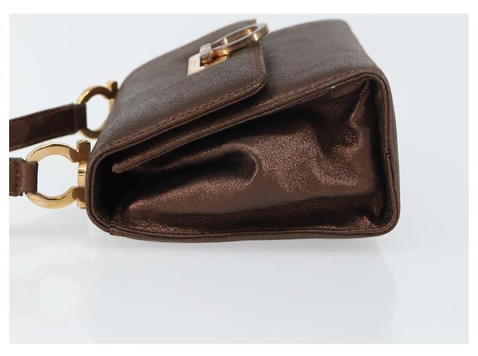 Borsa a Spalla Gancini in Pelle Salvatore Ferragamo D'oro - vista 4