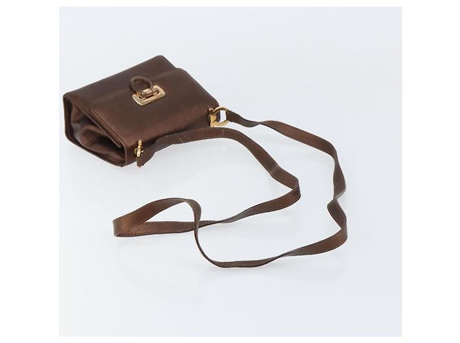 Borsa a Spalla Gancini in Pelle Salvatore Ferragamo D'oro - vista 7