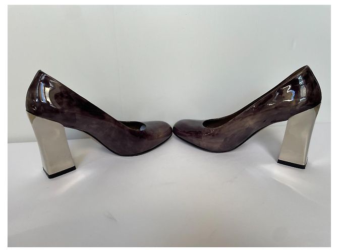 Décolleté Marni in pelle marrone - vista 7