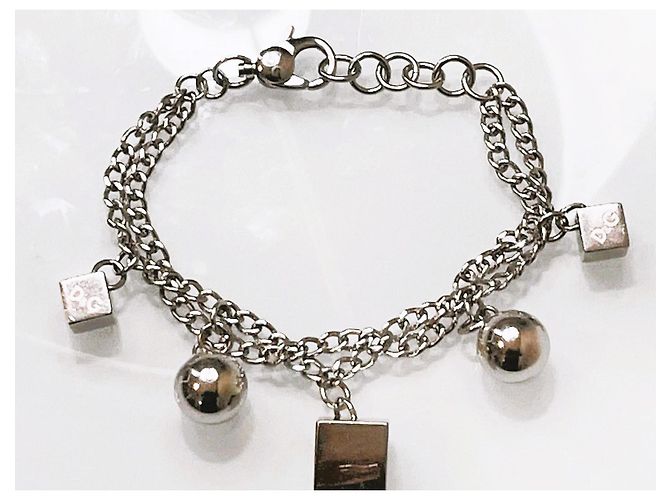 Bracciale vintage DOLCE & GABBANA catena doppia dadi e sfere Argento - vista 7